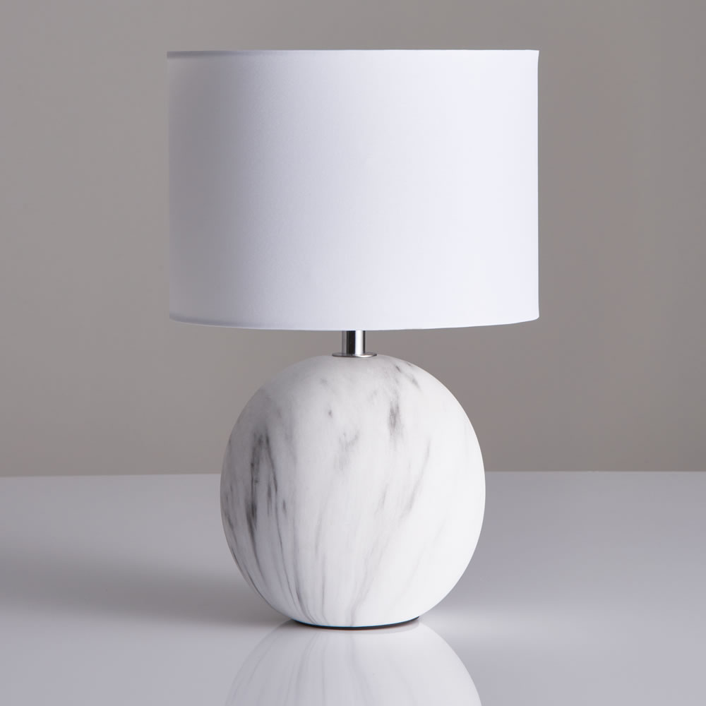 Wilko Small Marble Effect Lamp Image 1