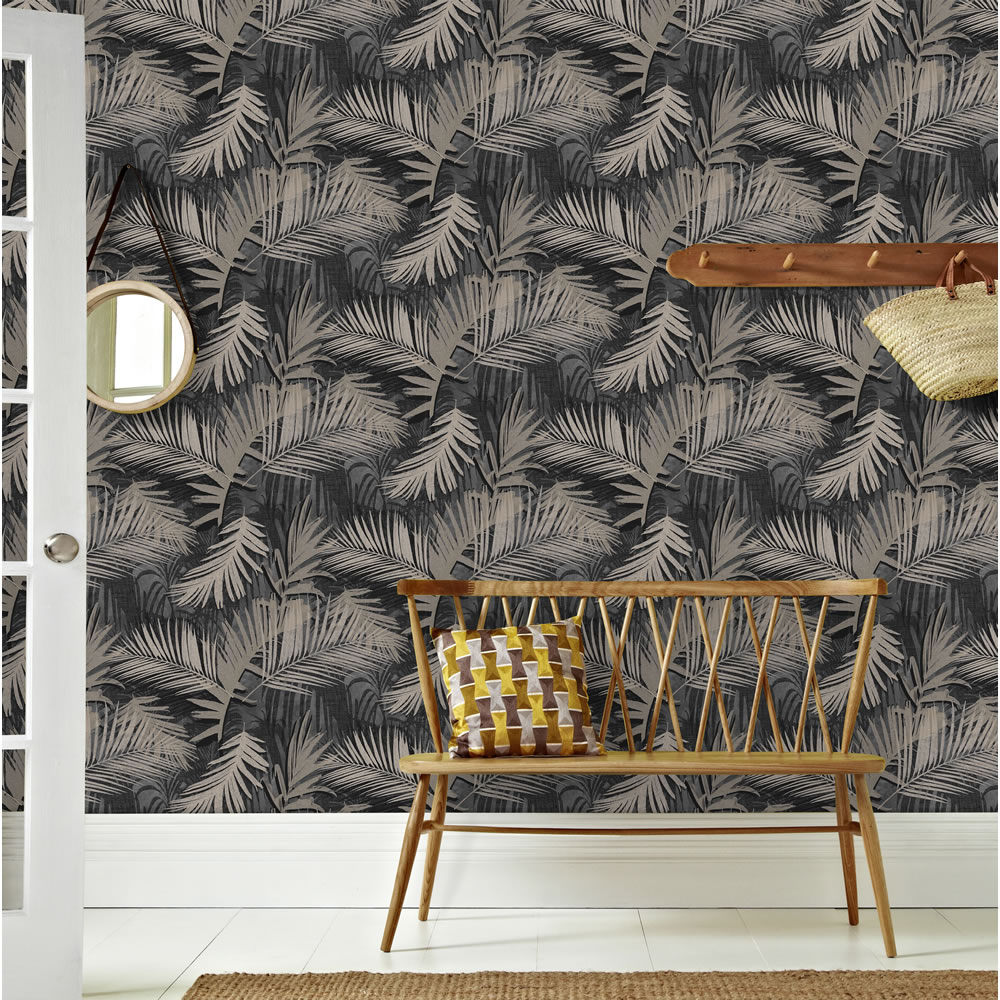 Graham & Brown Boutique Wallpaper Jungle Glam Black and Gold Wilko