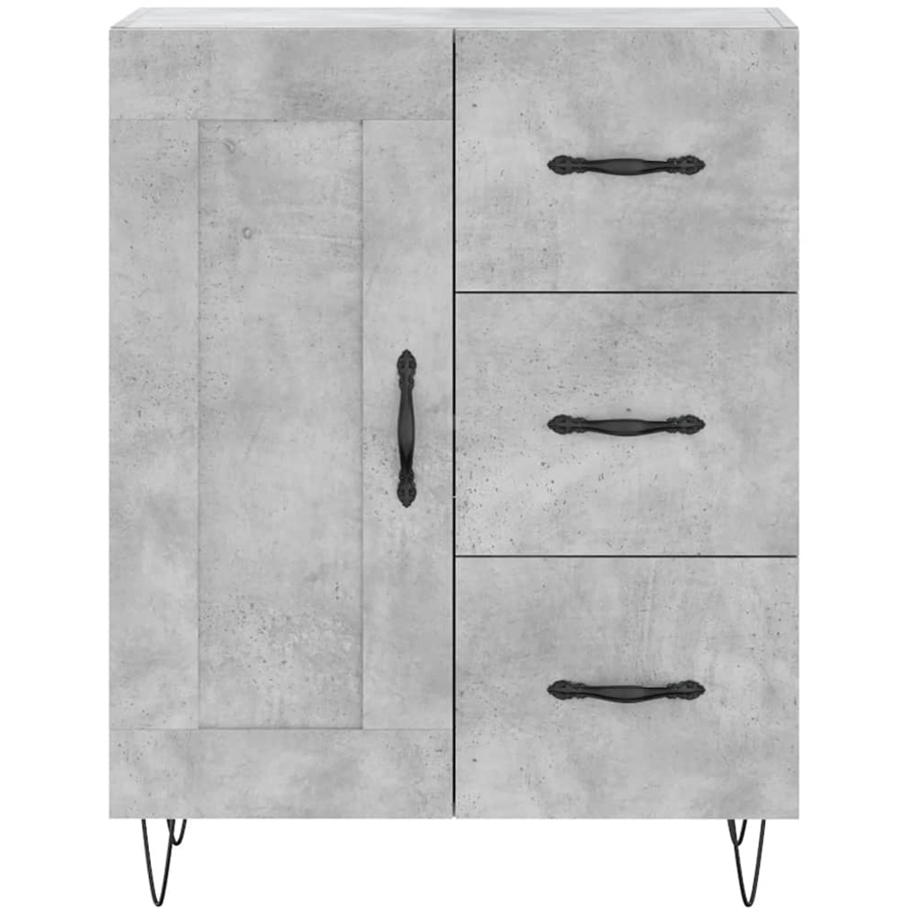 vidaXL 3 Door 3 Drawer Concrete Grey Highboard Image 8