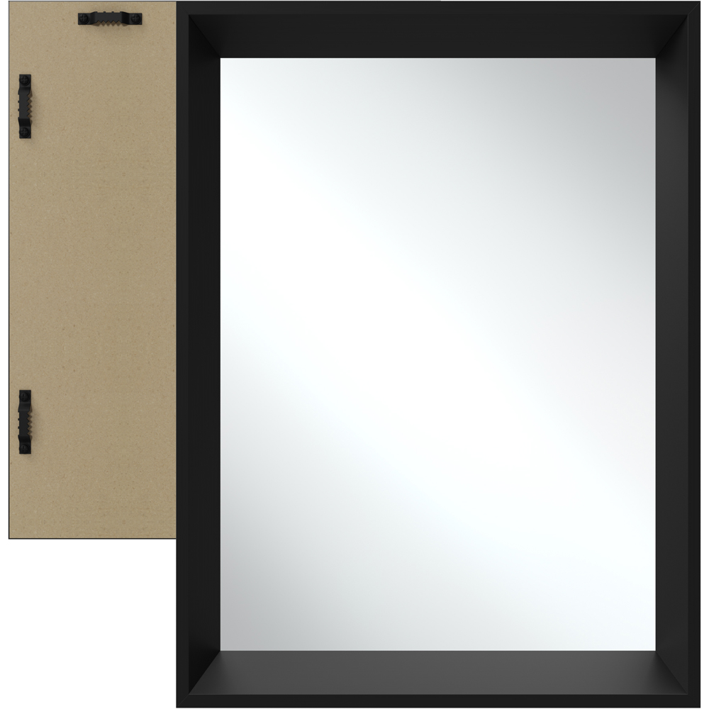 tectake Elina Black Rectangular Wall Mounted Mirror 70 x 50cm Image 3