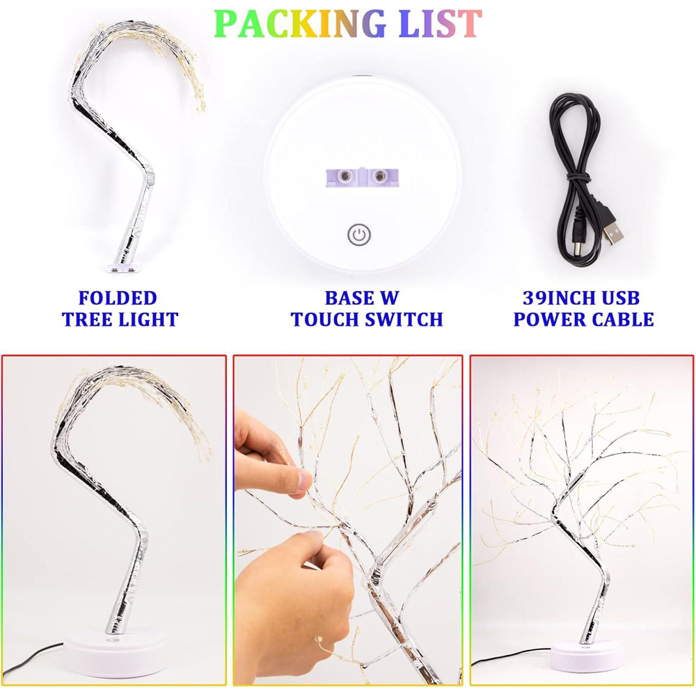 Shatchi Multicolour LED Birch Twig Tree Lamp Image 3