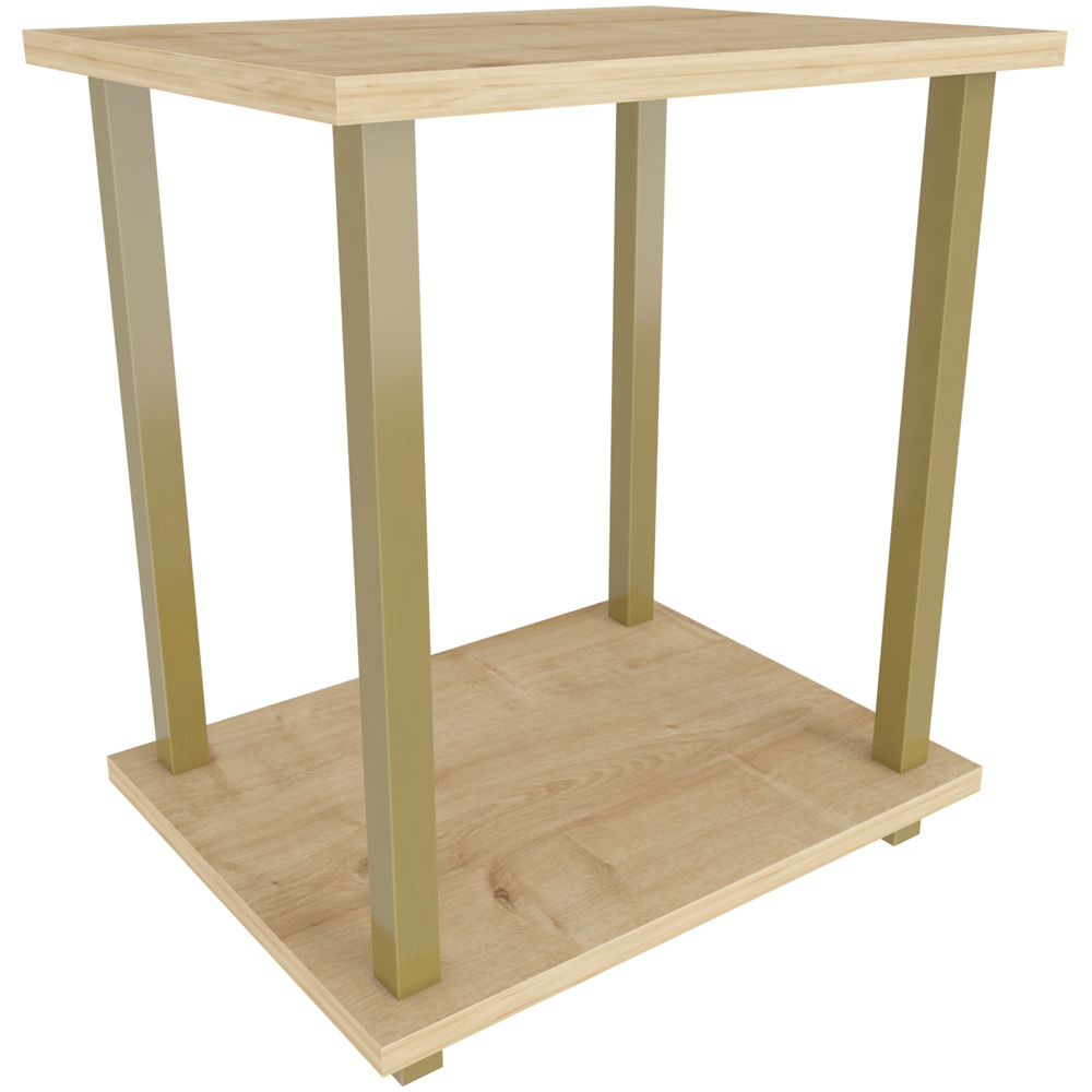 Decorotika Gurnee Gold and Oak Side Table Image 3