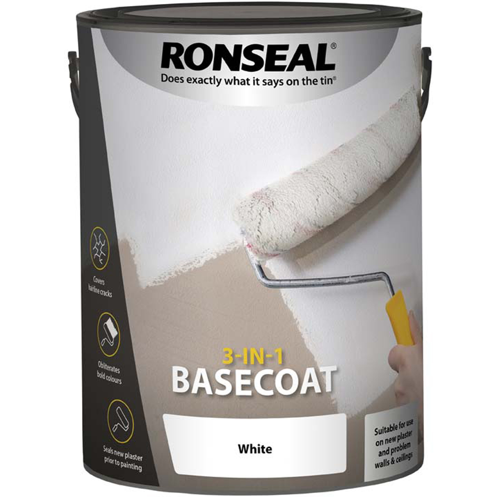 Ronseal White Basecoat Paint 5L Image 2