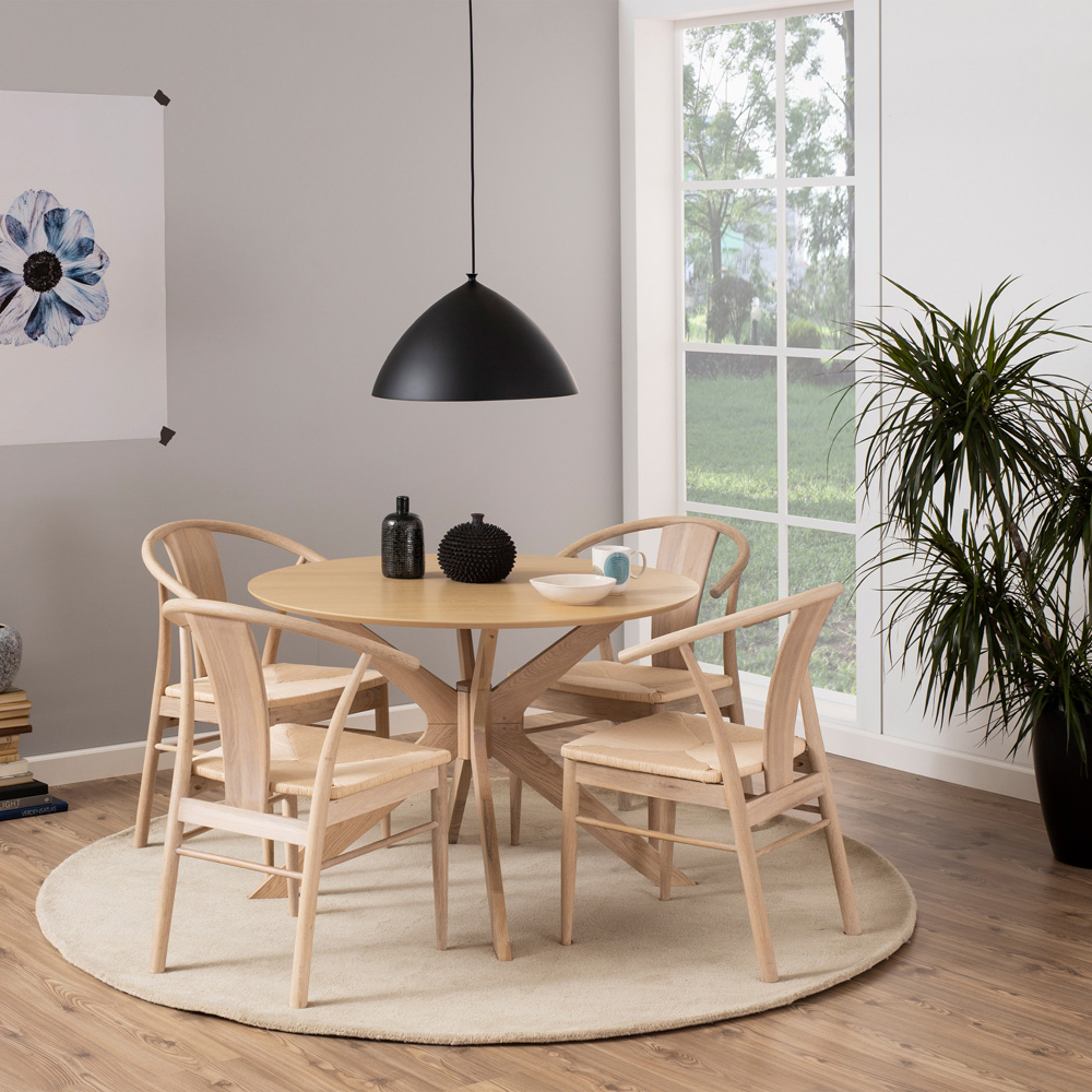 Florence Duncan Round 4 Seater Dining Table White Oak Image 8