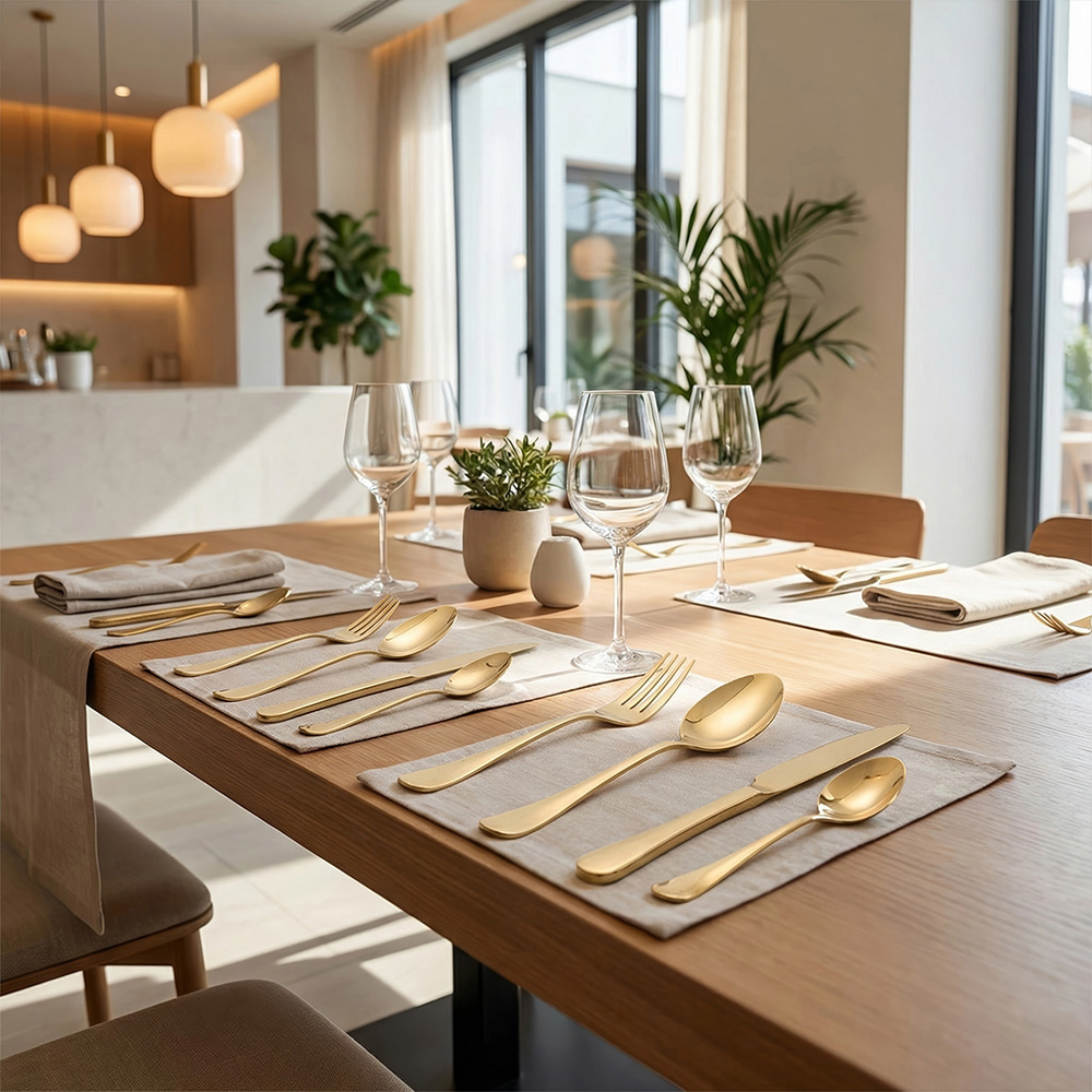 Living and Home 60 Piece Gold Stainless Steel Cutlery Set Image 7