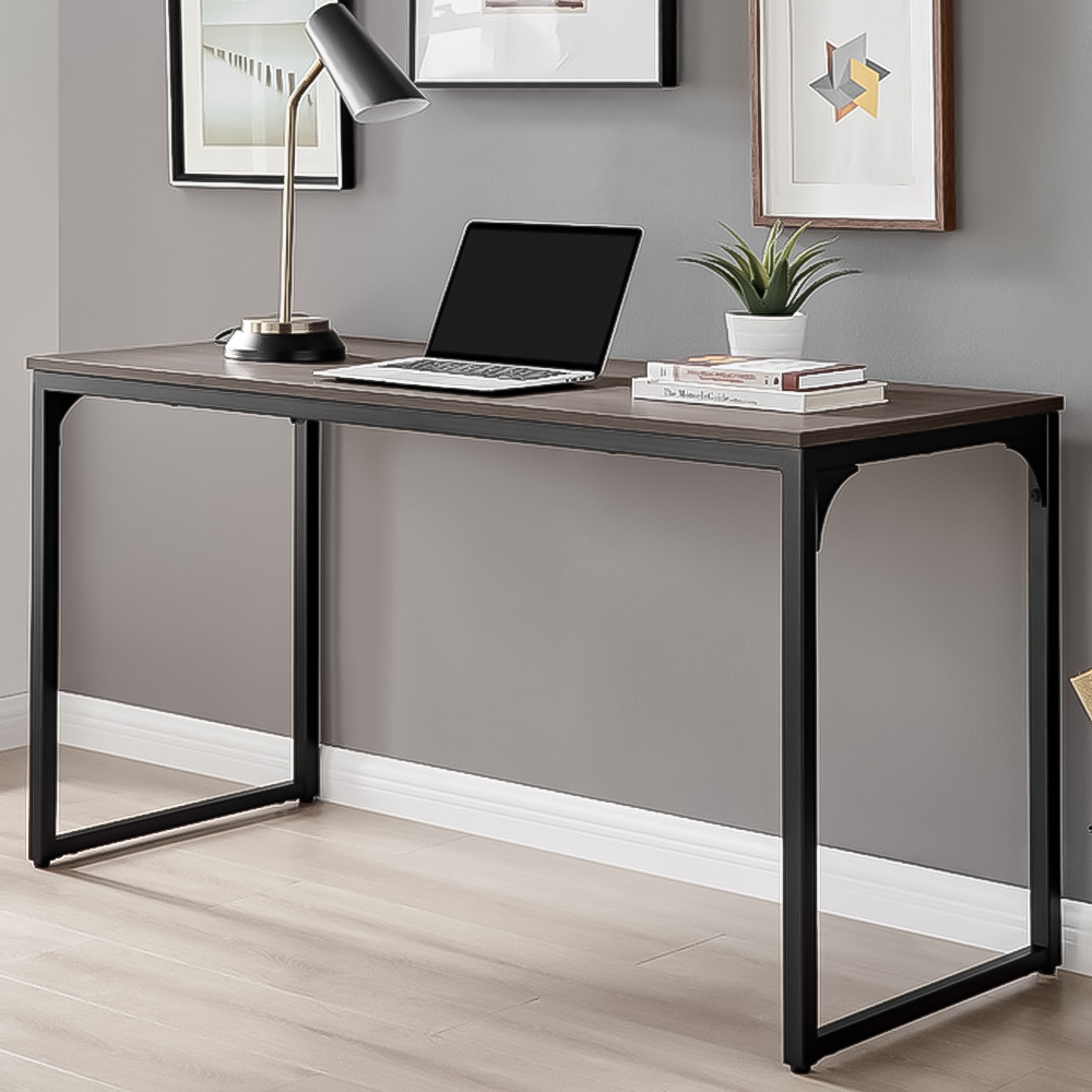 Furniturebox Cedric Desk Walnut and Black Image 1