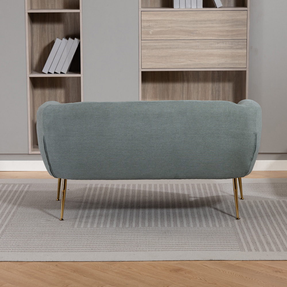 Artemis Home Stanton 2 Seater Duck Egg Fabric Shell Accent Sofa Image 6