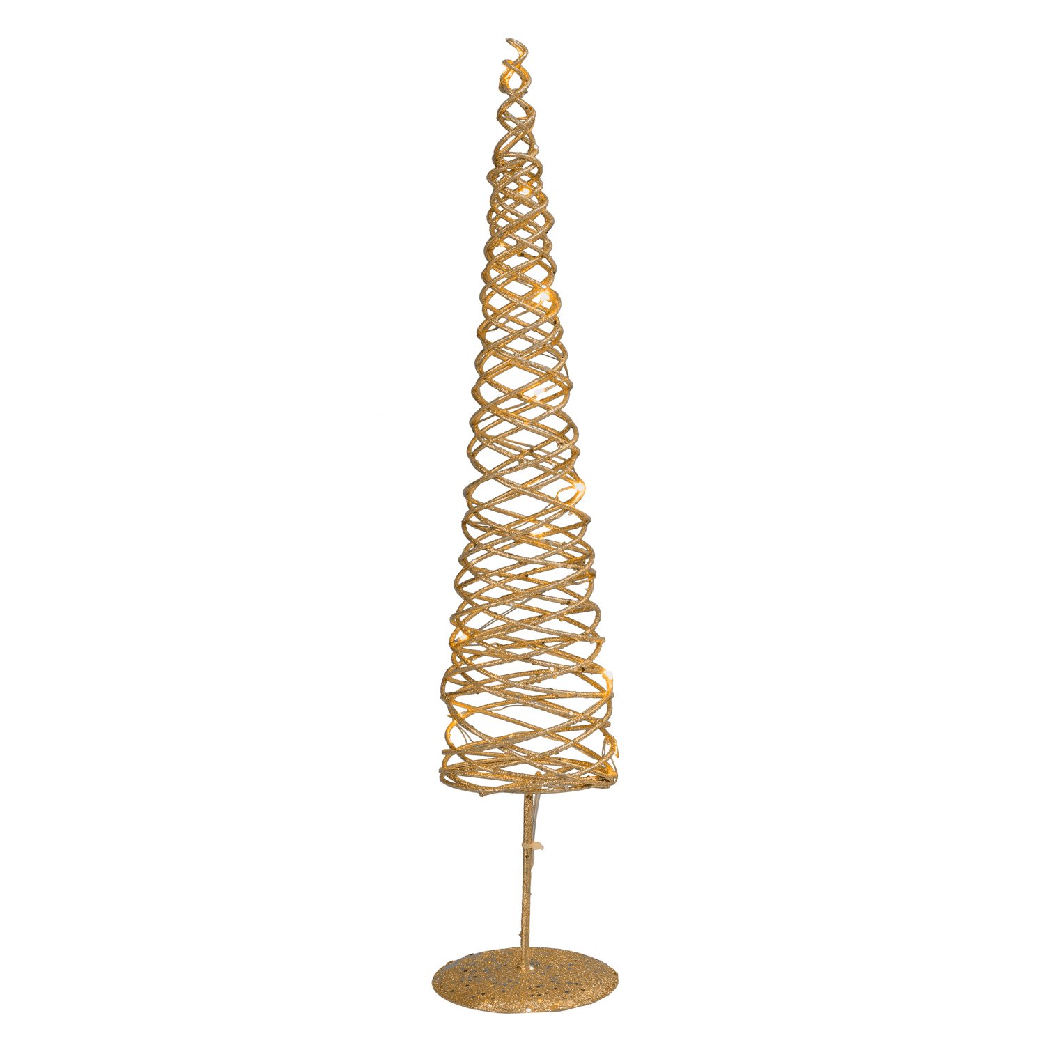 LED Rose Gold Glittered Spiral Tree Decoration Image 2