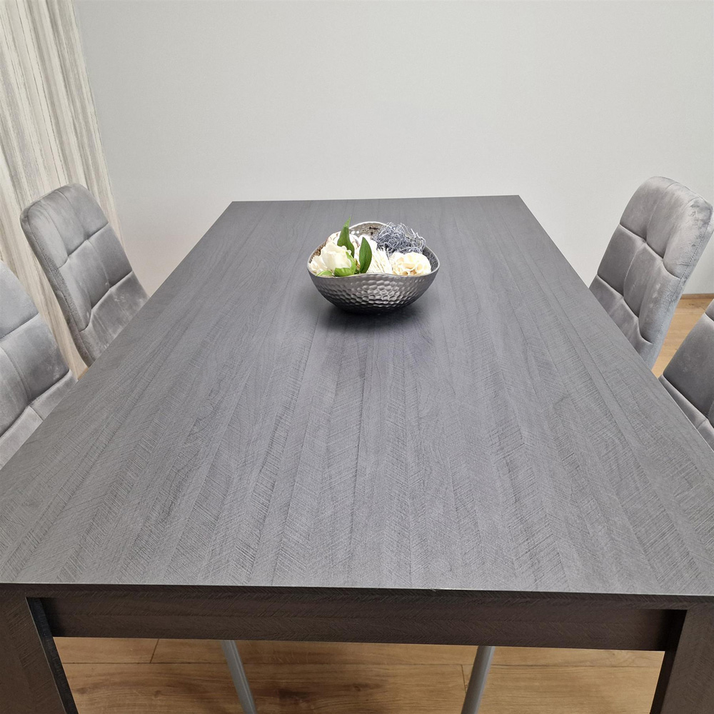 Portland 4 Seater Dining Set Dark Grey and Grey Image 8