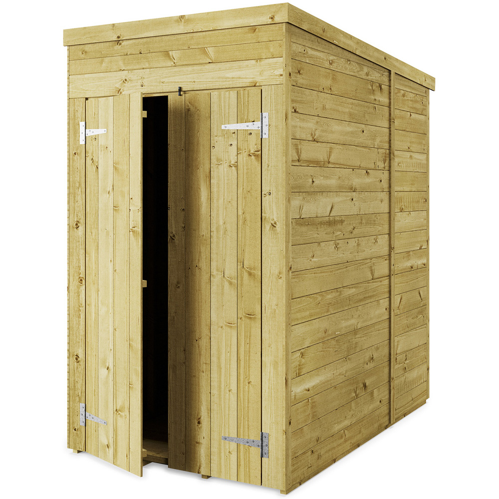 StoreMore 4 x 6ft Double Door Tongue and Groove Pent Shed Image 1