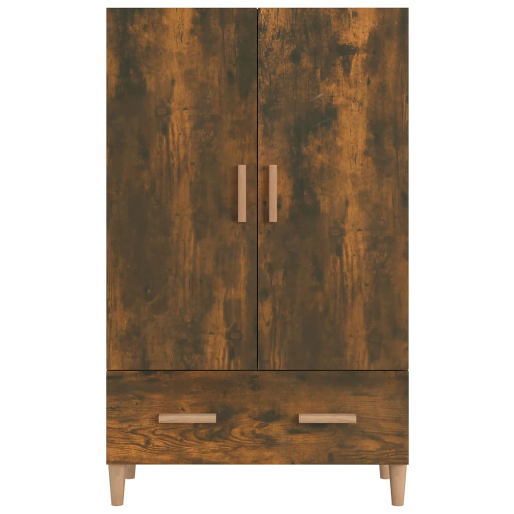 vidaXL 2 Door Single Drawer Smoked Oak Highboard Image 3