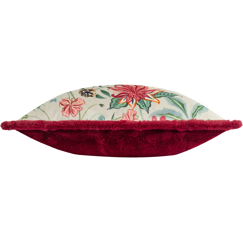 Wylder Beatrice Printed Maroon Velvet Cushion 50 x 50cm Image 4