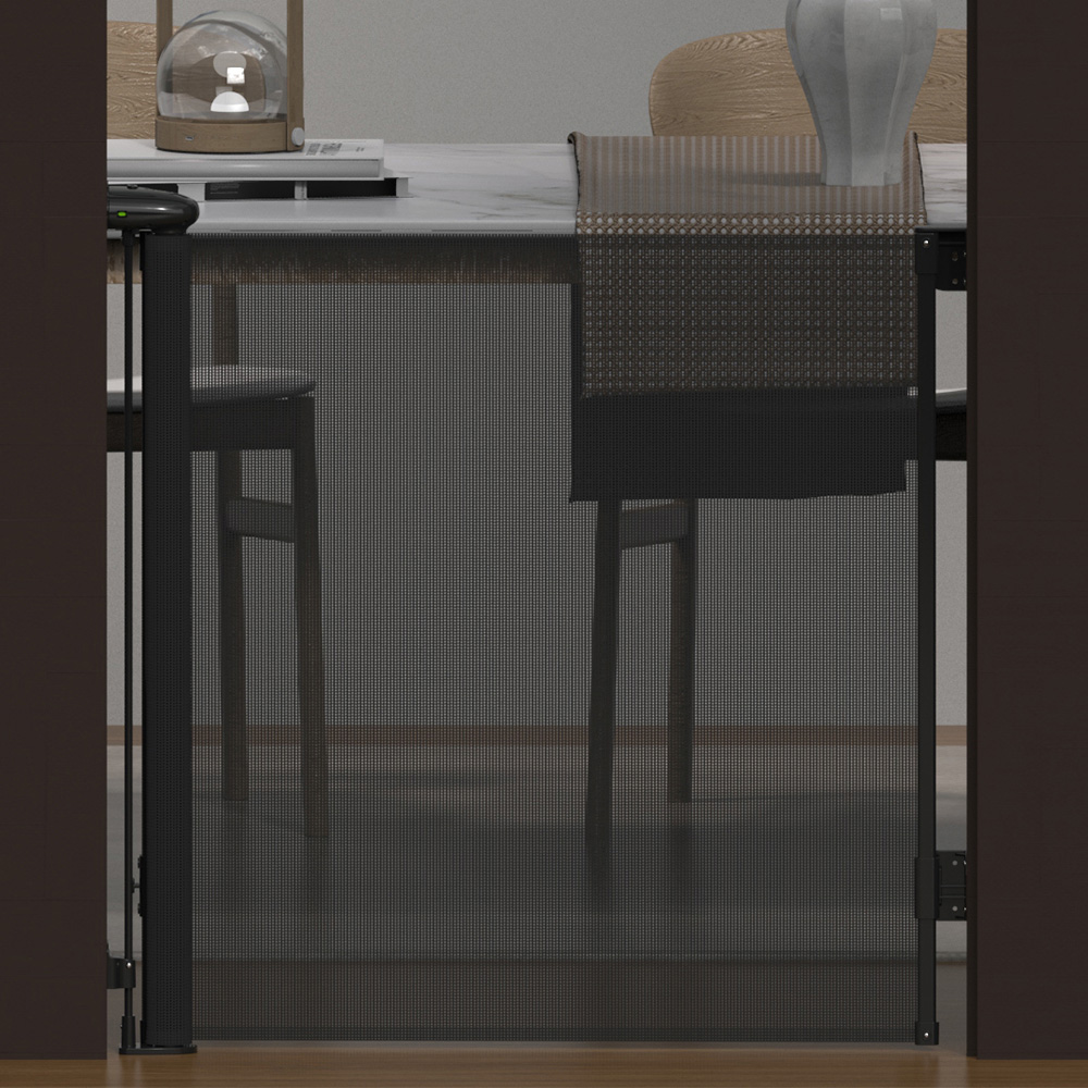 Living and Home Black Retractable Baby and Pet Gate Image 2