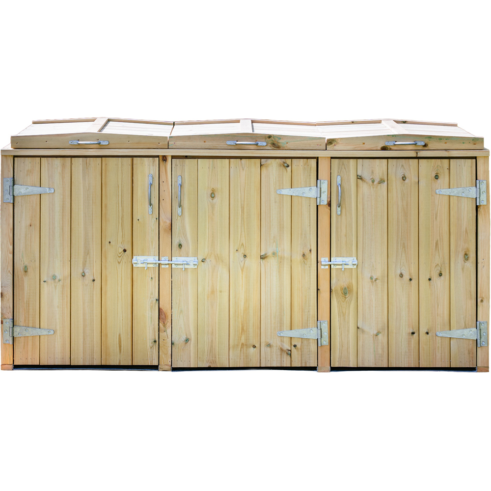 The Garden Village Dutton 6 x 2ft Triple Dustbin Storage Shed Image 2
