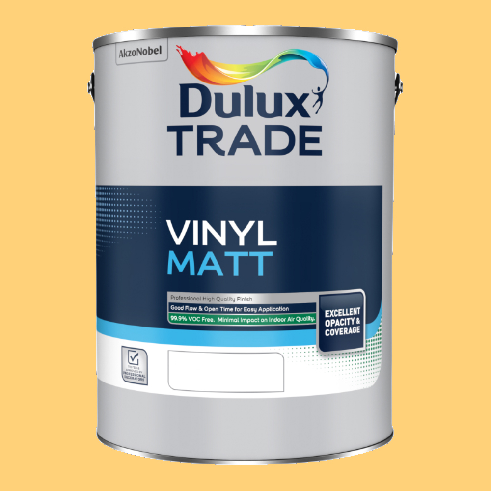 Dulux Trade Banana Split Walls and Ceilings Vinyl Matt Paint 5L Image 2