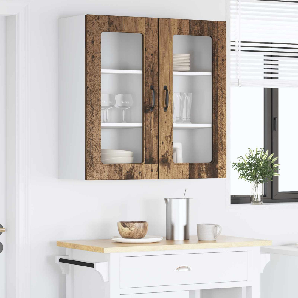 vidaXL Kalmar Single Door Old Wood Wall Kitchen Cabinet 2 Pack Image 9