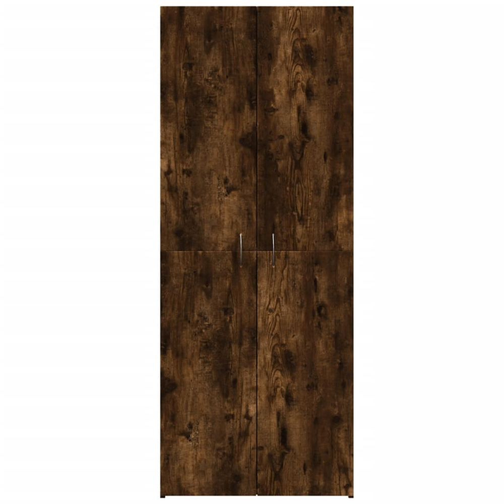 vidaXL 2 Door 4 Compartment Smoked Oak Tall File Cabinet Image 3