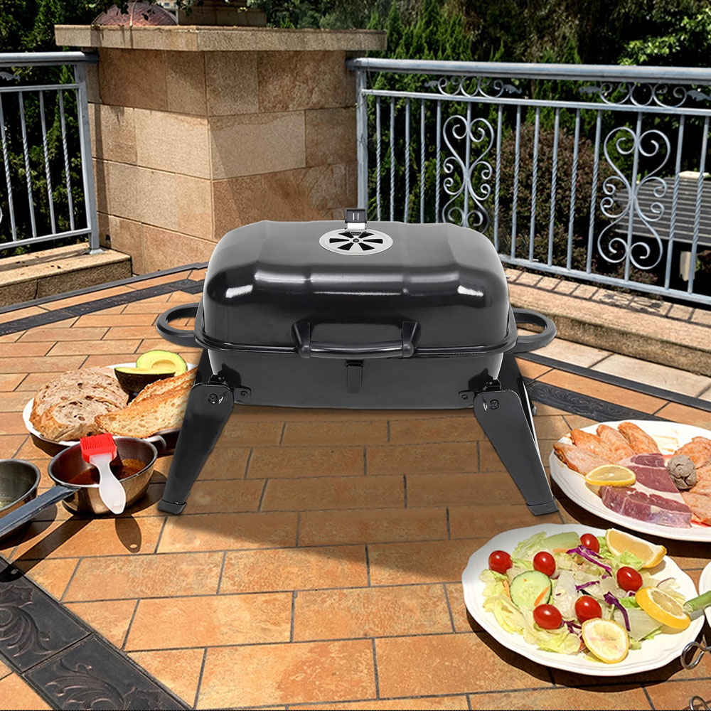 Living and Home Black Portable BBQ Grill Image 2