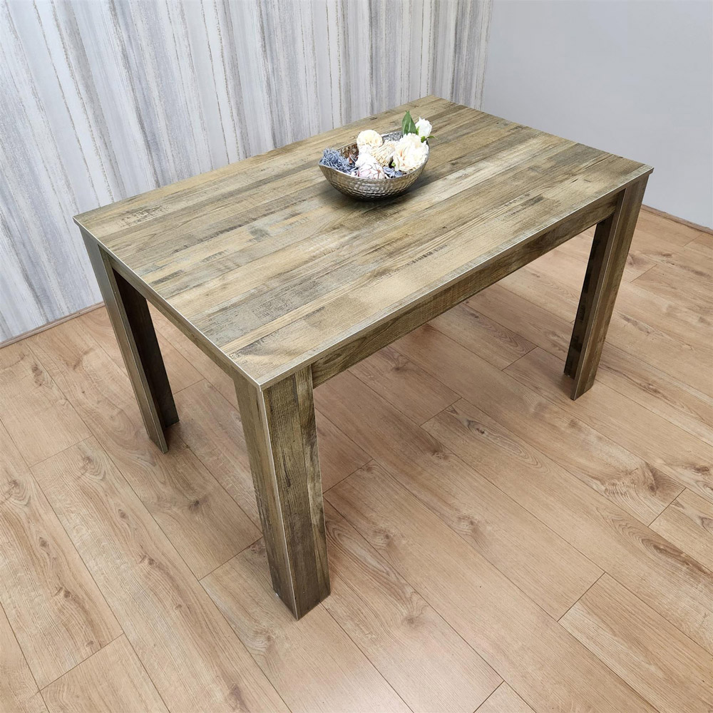Portland 6 Seater Dining Table Rustic Oak Image 3