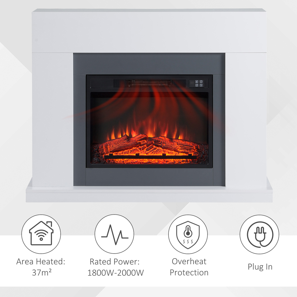 HOMCOM Electric Fireplace Suite with Remote Control 2000W Image 6