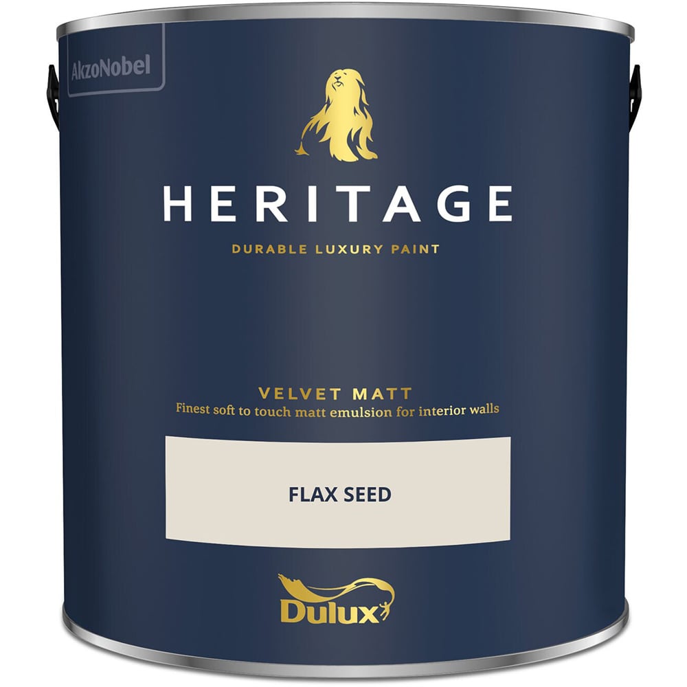 Dulux Heritage Walls and Ceilings Flax Seed Velvet Matt Emulsion Paint 2.5L Image 2