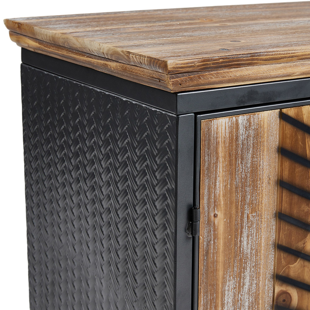 H&O Direct 2 Door Rustic Wooden Console Cabinet Image 4