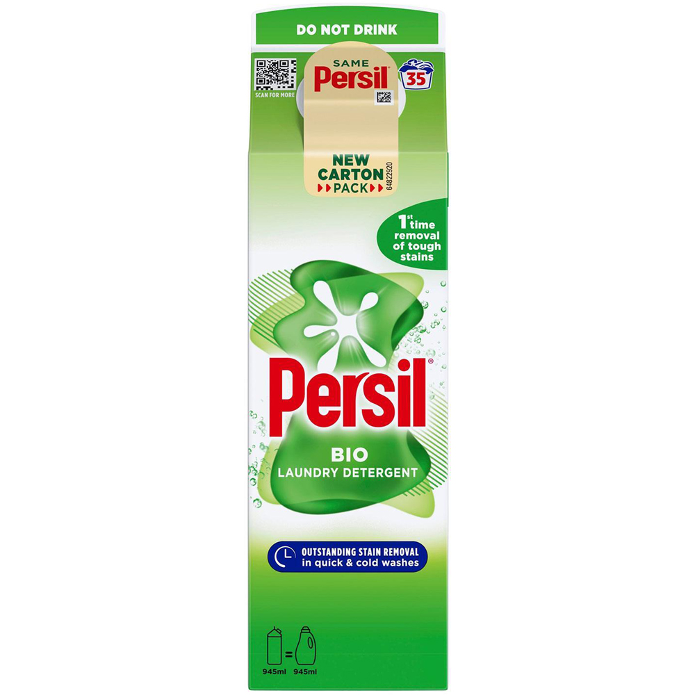 Persil Bio Gentle Fabric Clean Laundry Liquid Detergent 35 Washes 945ml 6 Pack Image 2