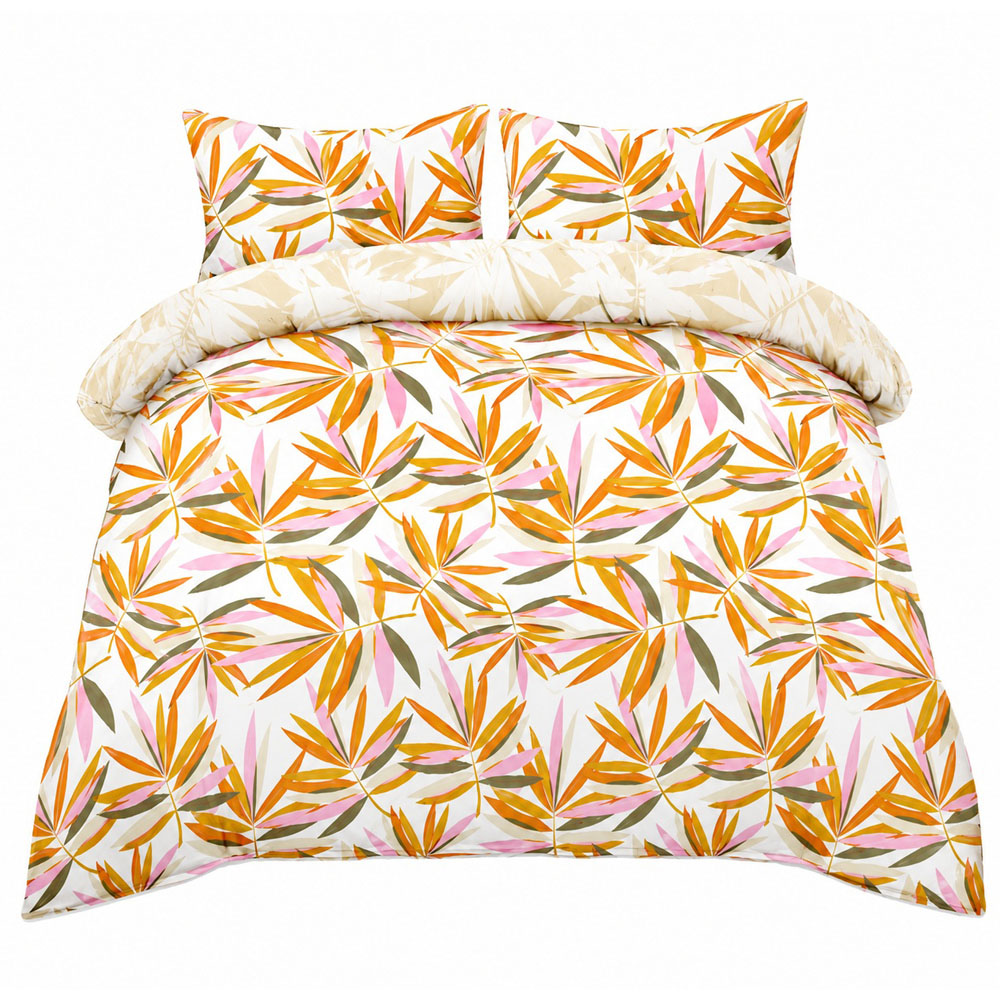 Smart Living Double Bright Leaves Reversible Duvet Set Image 2