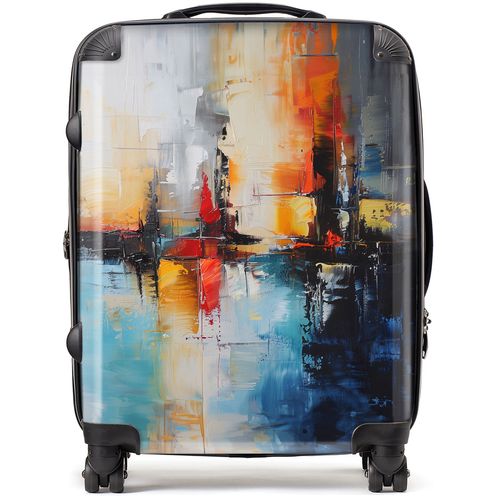 Warren Reed Designer Large Reflective Splendour City In Abstract Suitcase Image 1