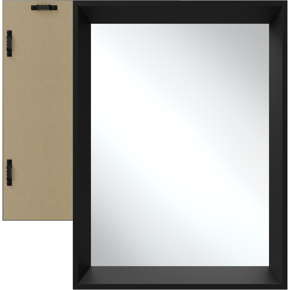 tectake Elina Black Rectangular Wall Mounted Mirror 60 x 40cm Image 3