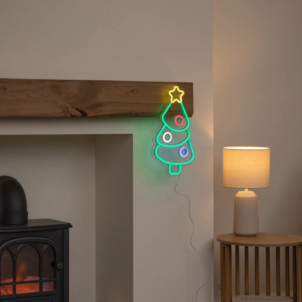 Samuel Alexander Multicolour LED Light-Up Neon Christmas Tree 40cm Image 8