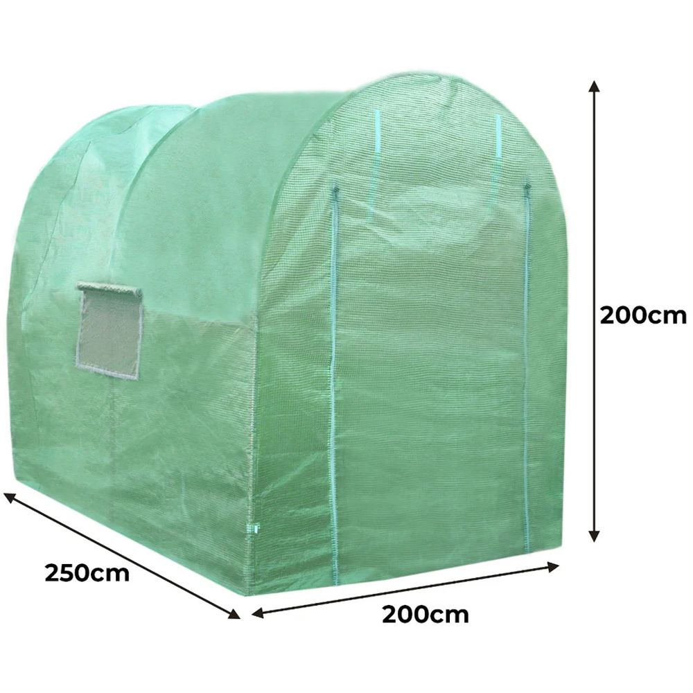 MonsterShop Green PE Cover Polytunnel 8.2 x 6.5ft Greenhouse with Racking Image 6