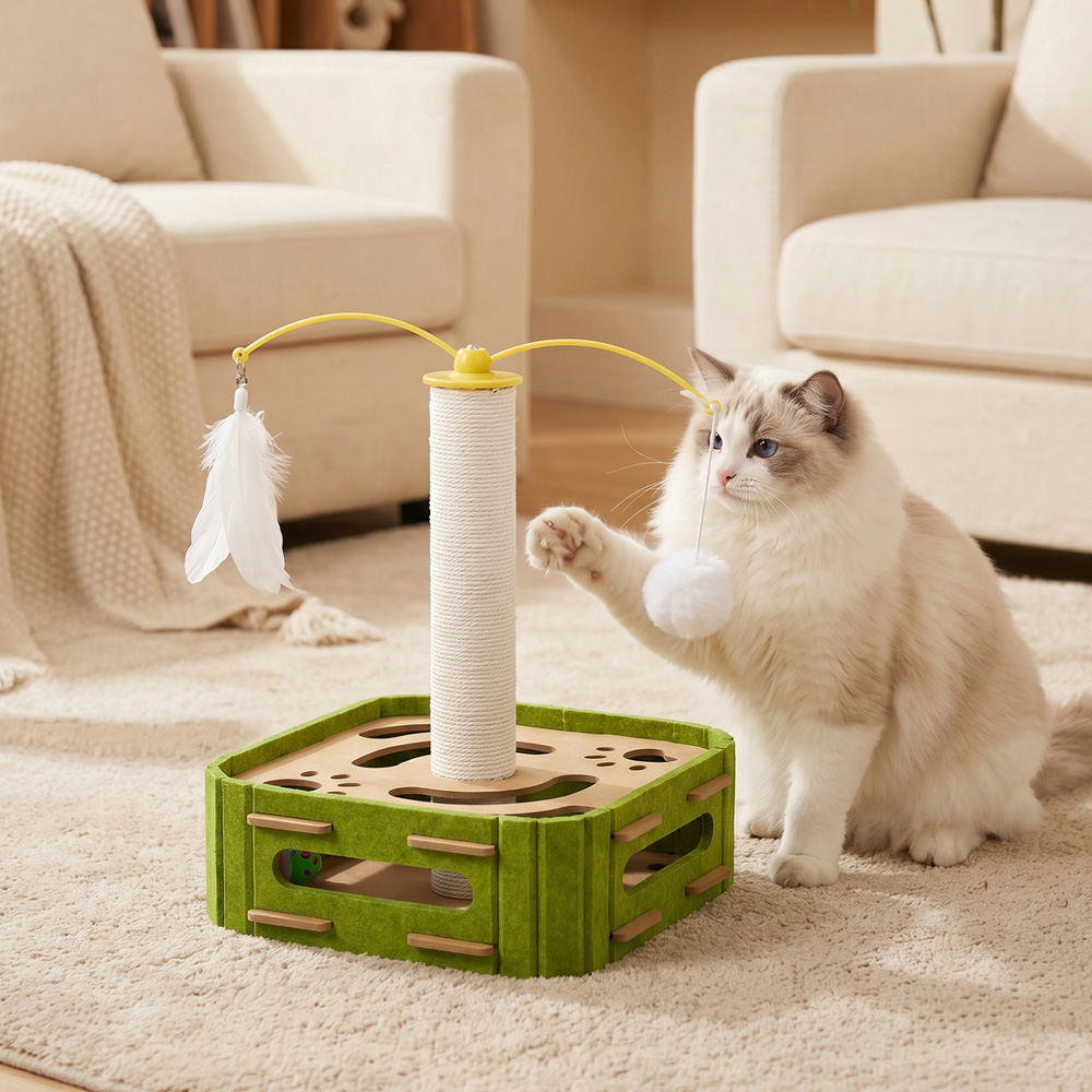H&O Direct Green Interactive Cat Puzzle Box Toy Image 2