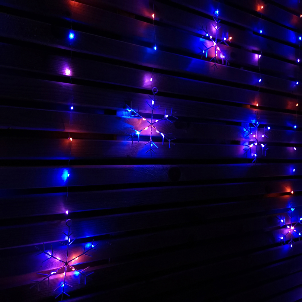 Samuel Alexander 147 Rainbow Snowflake LED Christmas Curtain Light Image 3