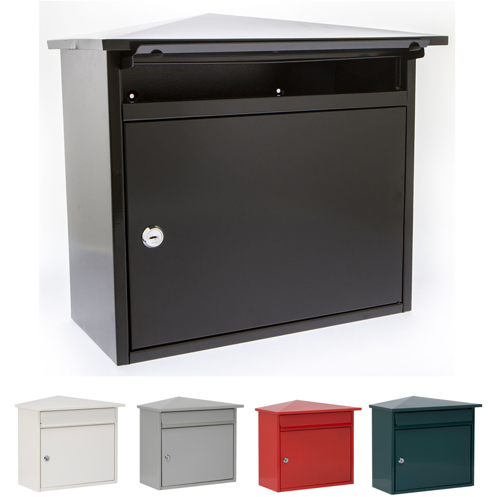 Burg-Wachter Black Mersey Wall Mounted Galvanised Steel Post Box - 39 x 34.7 x 20.6cm Image 3