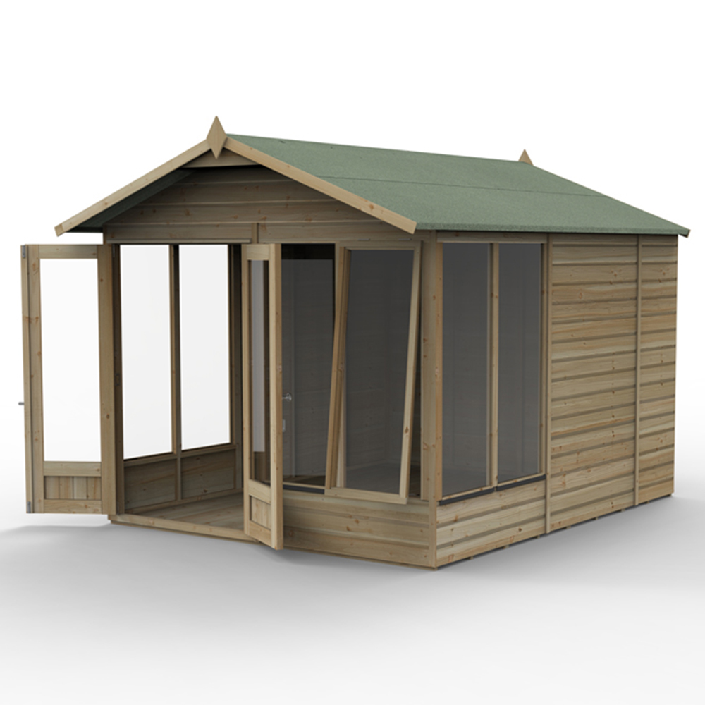 Forest Garden Beckwood 8 x 10ft Single Opening Shiplap Apex Summerhouse Image 3