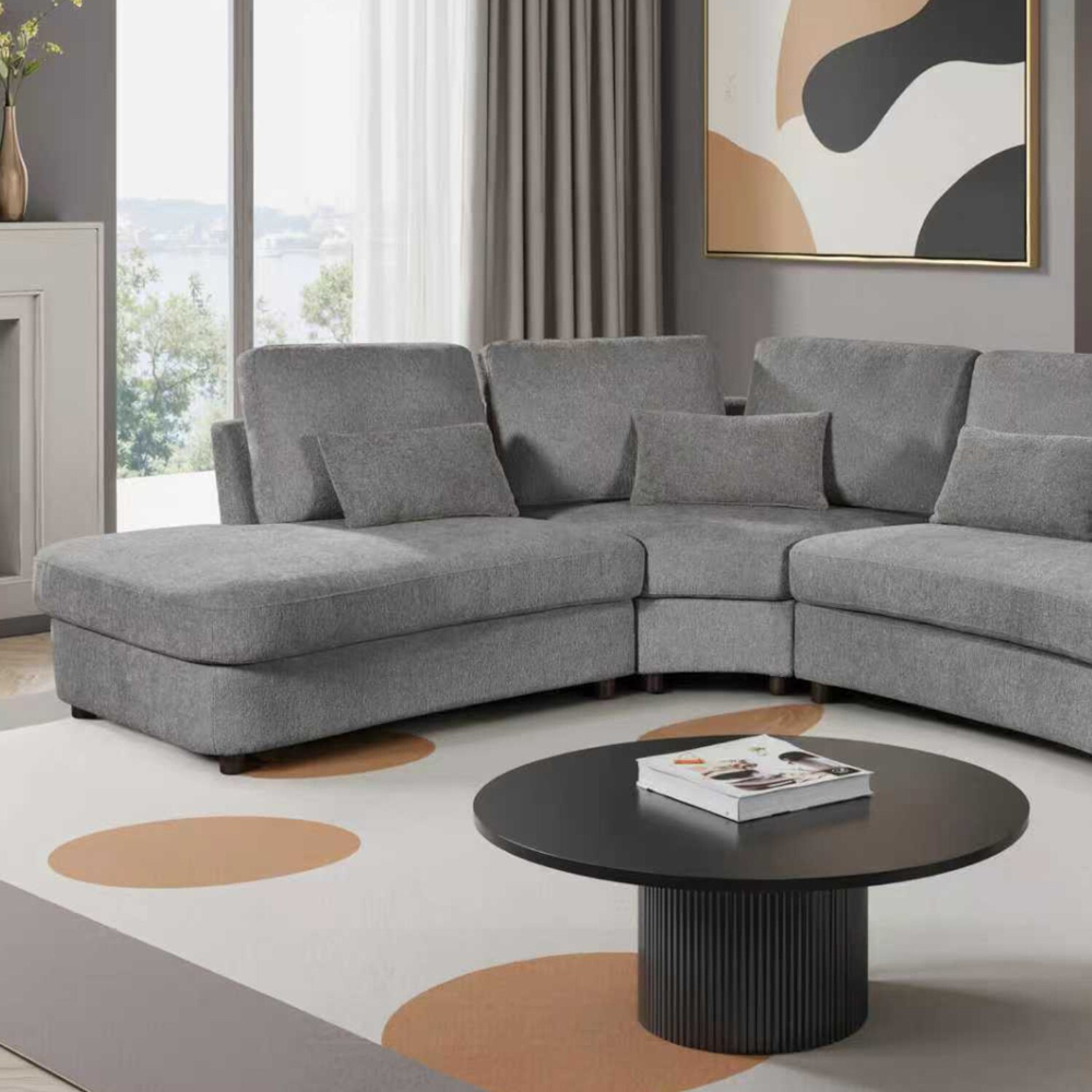 Mabel Corner Sofa Grey Left-hand Image 7