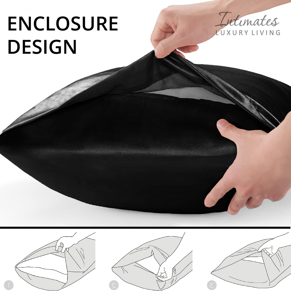 Intimates King Size Black Satin Bedding Set Image 7