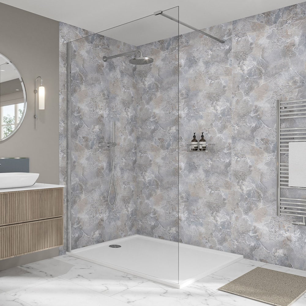 Wetwall Elite Post Formed and Tongue and Groove Serpentine Stone Shower Panel 2420 x 1200mm Image 1