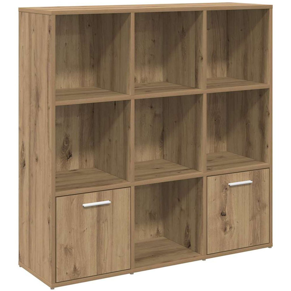 vidaXL 2 Door 7 Open Shelf Artisan Oak Storage Cabinet Image 2