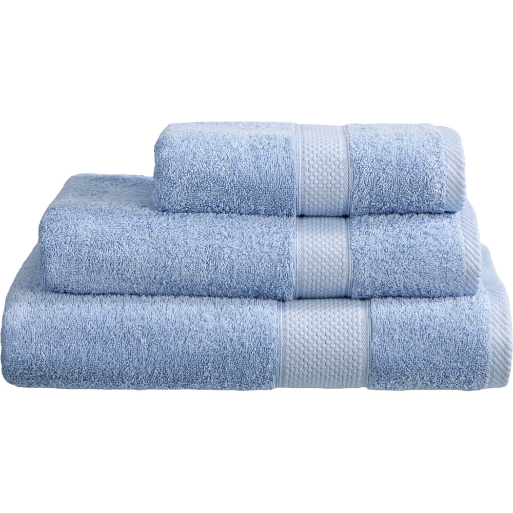 Imperial Ringspun Combed Cotton Light Blue Turkish Hand Towel 2 Pack Image 1