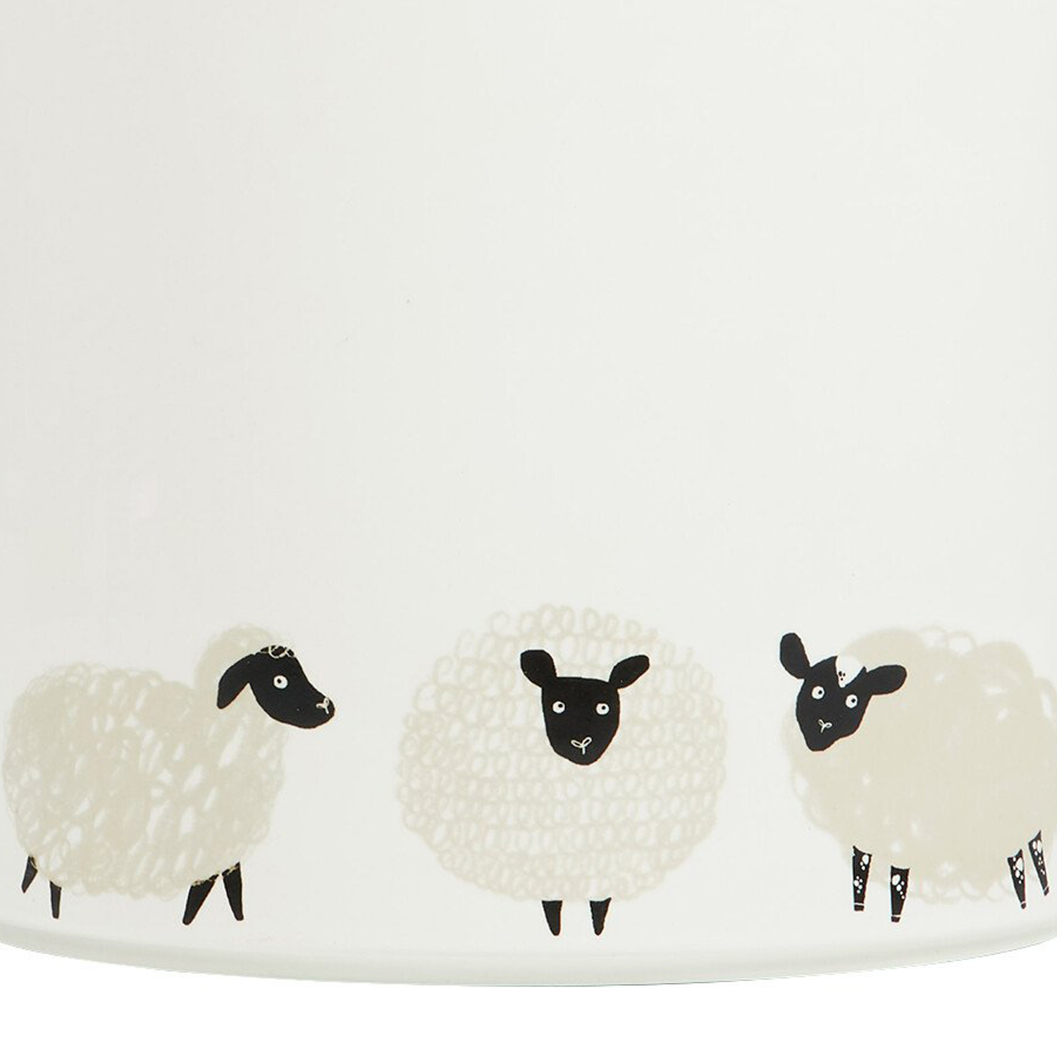 Highland Flock Bread Canister with Bamboo Lid - White Image 6