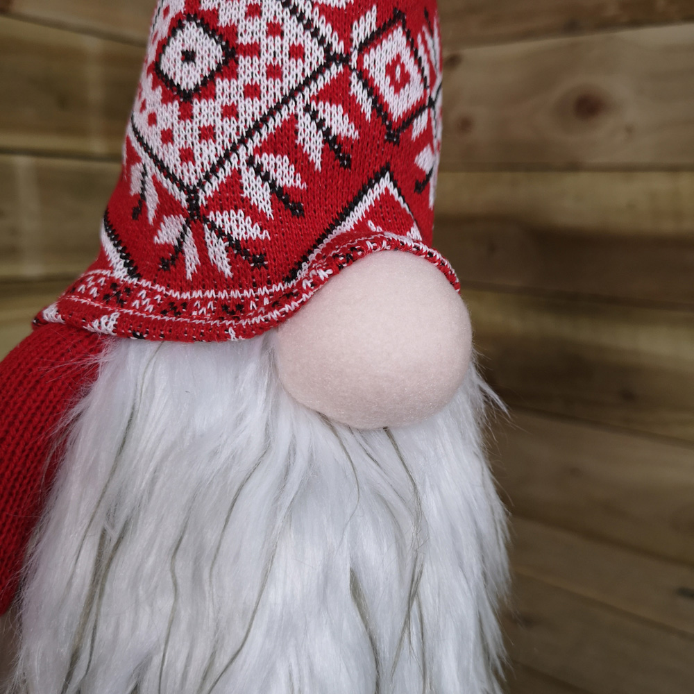 Samuel Alexander Red Patterned Nordic Gnome Gonk Christmas Decoration 66cm Image 5
