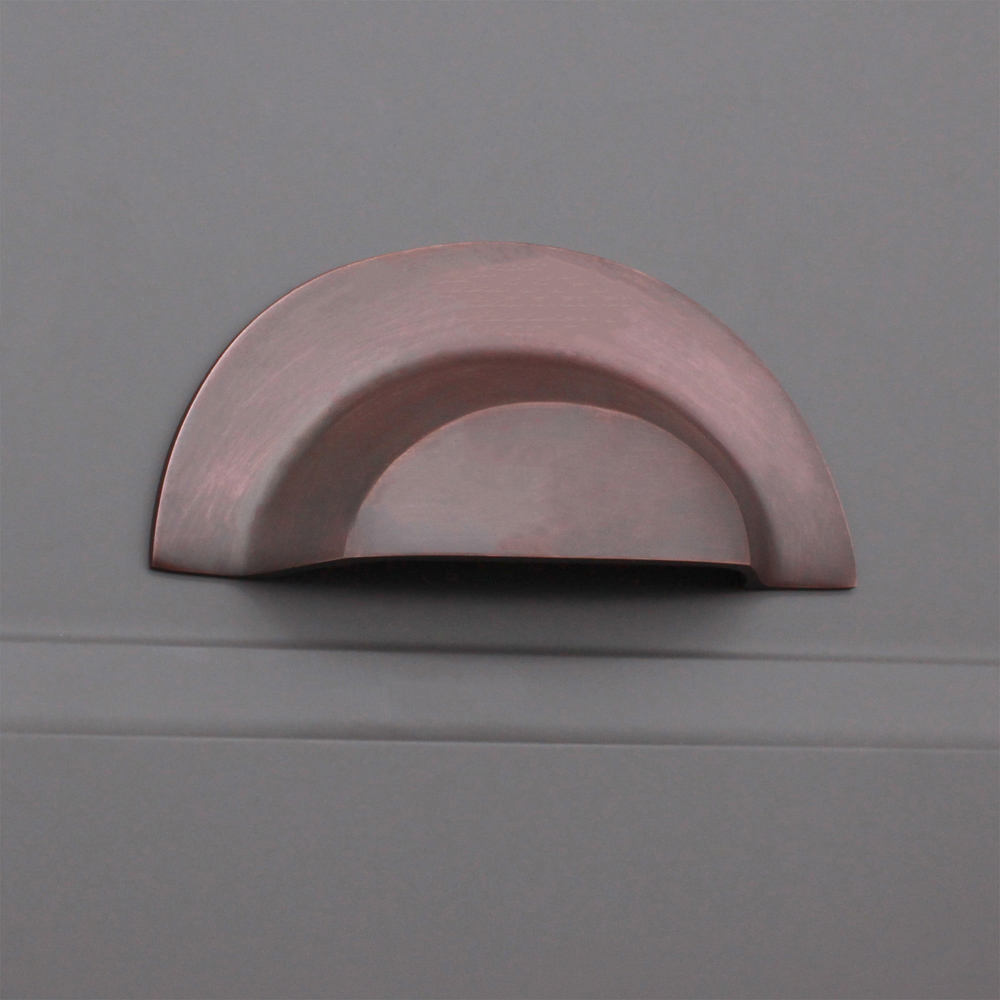 Spira Brass Aged Bronze Large Slim Cup Pull Drawer Handle Image 2