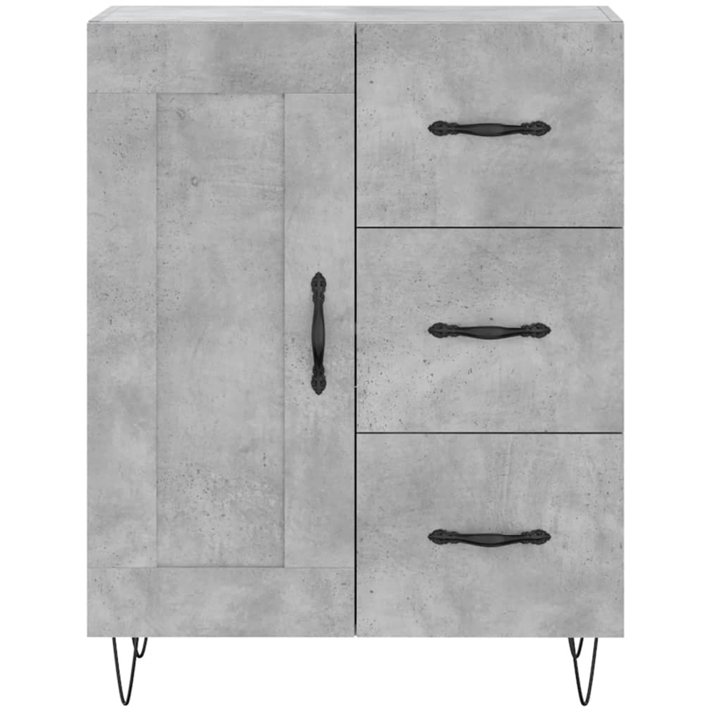 vidaXL 3 Door 3 Drawer Concrete Grey Highboard Image 8