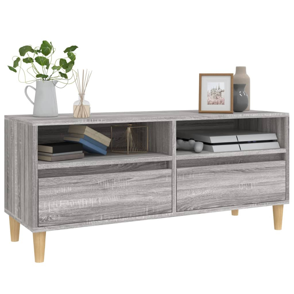 vidaXL 2 Drawer 2 Shelf Grey Sonoma TV Cabinet Image 4