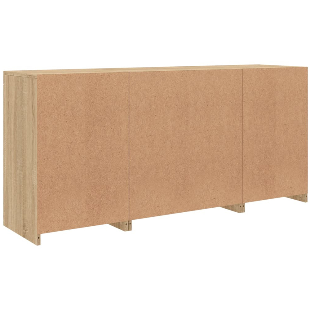 vidaXL 4 Door 6 Shelf Sonoma Oak Highboard with LED Lights 3 Piece Image 5