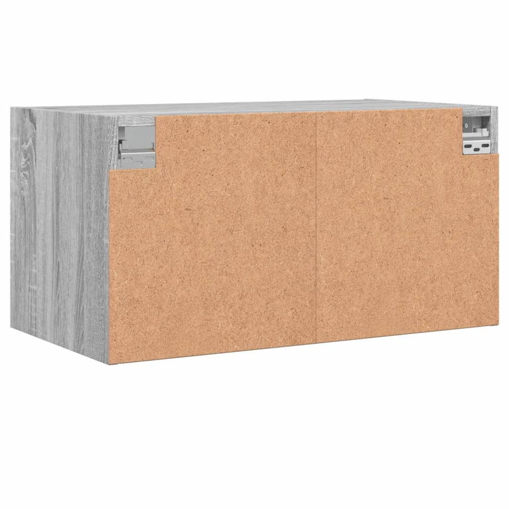 vidaXL 2 Glass Door 2 Shelf Grey Sonoma Wall Cabinet Set of 2 Image 7