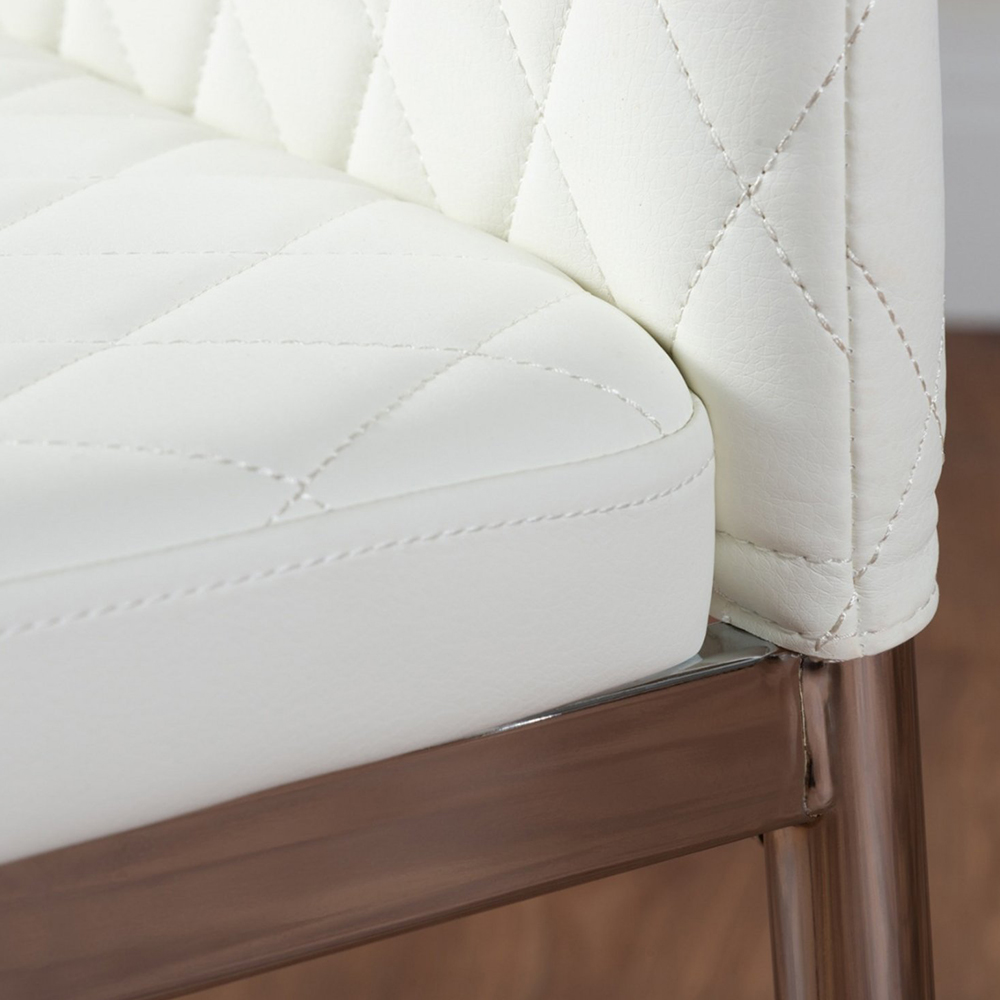 Furniturebox Molini Valera 6 Seater Dining Set White Gloss and Chrome Image 7