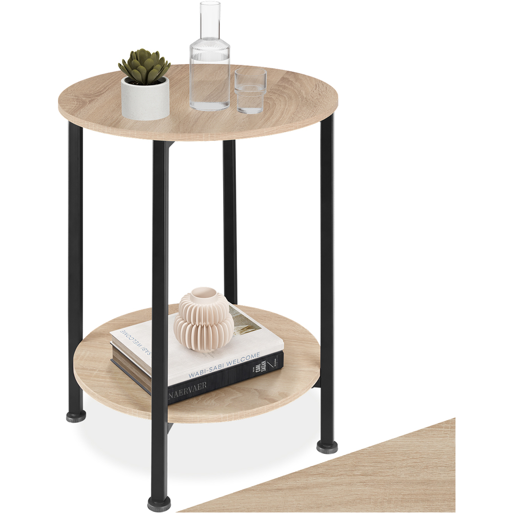 Tectake Ballina Single Shelf Sonoma Oak Bedside Table Image 2